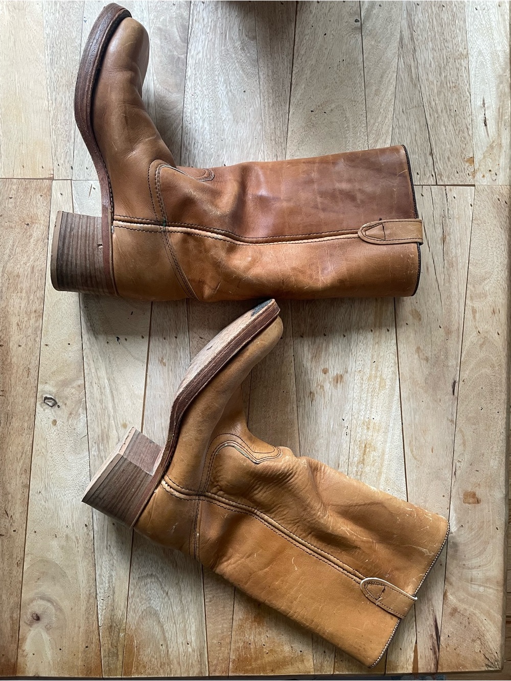 Vintage Wrangler Leather Campus Boots handmade in USA